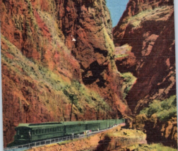 Vista Of The Royal Gorge Canon City Colorado Postcard Linen Vintage Bridge - £10.01 GBP