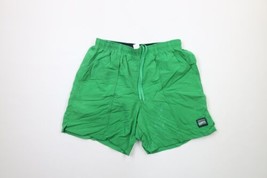 Vintage Speedo Mens Large Spell Out Box Logo Lined Shorts Swim Trunks Green - £27.18 GBP