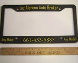 LICENSE PLATE Plastic Car Tag Frame LUZ ALARCON AUTO BROKER 14D - $17.28