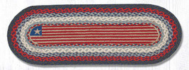 Earth Rugs OP-15 Flag Oval Patch Runner 13&quot; x 36&quot; - £34.88 GBP