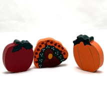 Autumn Decor Apple Pumpkin Turkey Thankgsiving Fall Table Accents 2&quot; - £7.76 GBP