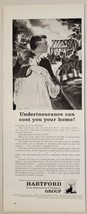 1959 Print Ad Hartford Fire Insurance Couple Watch Their Home Burn Down - $15.28
