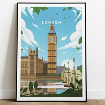 London Poster | England Print, Travel Poster Big Ben Wall Art Birthday Gift Idea - £20.57 GBP+