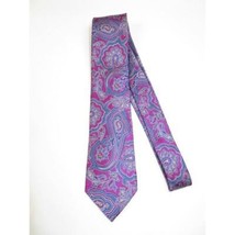 Men's 100% Silk Necktie By Bruno Piattelli Paisley Floral Fancy BP18 Pink Blue image 2