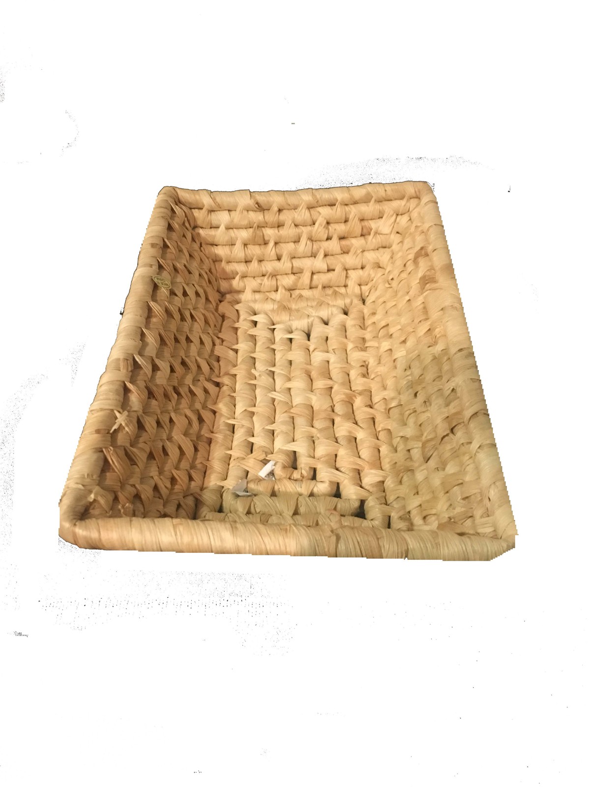 SMALL LIGHT PAISLEY COLORED  DECORATIVE BASKET CAN BE USED IN THE BATHROOM  ETC