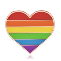 Rainbow Heart Flag Hard Enamel Pin - £7.86 GBP