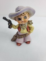 RARE Ceramic Figurine Busker Boy in Hat w Toy Gun.  Box 7 - £18.32 GBP