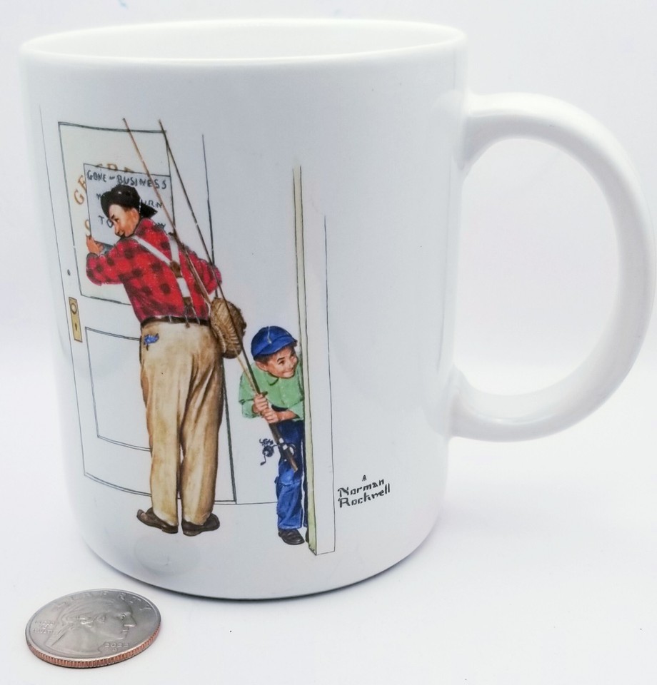 Vintage 1987 Norman Rockwell Closed For Business Museum Collections Inc Mug - $5.38