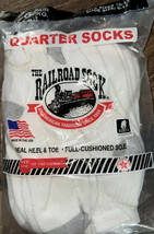 Railroad Sock ~ 6-Pair White Quarter Socks ~ Sock Size 10-13 Shoe Size 6-12 - $32.88 CAD