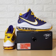 Nike Lebron 7 VII QS Media Day LA Mens Size 6 Purple White Yellow CW2300-500 - £178.95 GBP