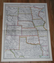 1908 ANTIQUE MAP OF CENTRAL USA / TEXAS OKLAHOMA COLORADO NEW MEXICO MIS... - $23.39