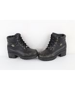 Vtg Harley Davidson Womens 7.5 Distressed Leather Chunky Platform Heeled... - $2,341.13 MXN