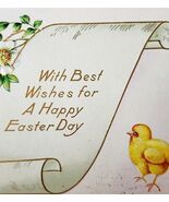 Happy Easter Greeting 1910-19 Postcard Embossed Chick Scroll Floral PCBG6D - $367.78 MXN