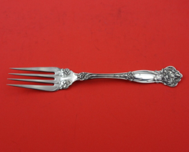 Carnation by Wallace Sterling Silver Meat Fork Fancy Marked 1909 on Back 7 3/8&quot; - £86.24 GBP