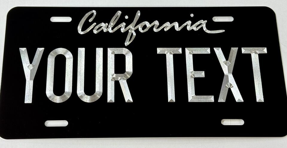 California CA State Car Tag Your Text Diamond Etched Front License Plate