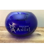 Avon Touched By An Angel Colbalt Blue Glass Tealight Holder - £7.09 GBP