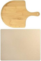 Wishing Star 15&quot; Extremely Durable Ceramic Pizza Stone With Wooden Board - £31.17 GBP