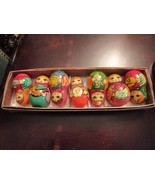  VINTAGE 7 RUSSIAN NESTING DOLLS/ORNAMENTS IN ORIGINAL BOX 2&quot; ORIGINAL - $169.25 CAD