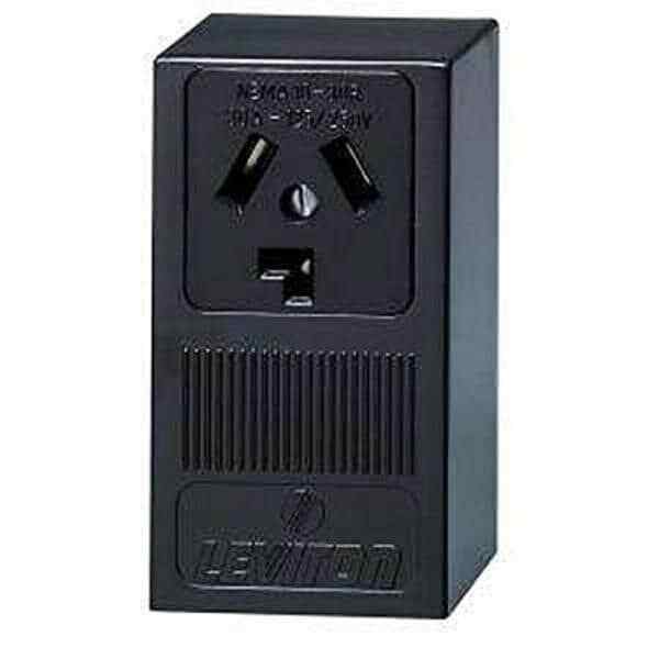 Open Box - Leviton 30A Single Surface Mounted Outlet 3P 3W Black  5054 - $5.93