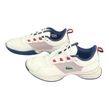 Lacoste Men’s Sneakers White Red Blue Size 10 US New w/ Box Tennis Court Shoes image 3