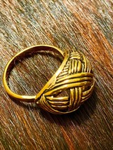 Vintage Signed Sarah Coventry  Gold Tone Basketweave Ring - £17.54 GBP