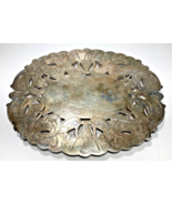 Vintage WALLACE 7310 Silver Plated FOOTED TRIVET Hot Plate Oval Ornate F... - $19.79