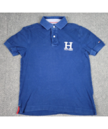 Tommy Hilfiger Polo Men&#39;s Med Shirt Custom Fi H Logo Spell Blue Iconic S... - £13.36 GBP