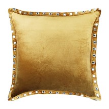 Crystals 16&quot;x16&quot; Velvet Gold Decorative Pillows Cover, Gold Crystal Palace - £31.28 GBP+