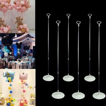 6 Set Balloon Column Kits 43 inch Tall Height Adjustable Reusable Clear Party - £6.83 GBP
