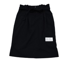 Old Navy Skirt Womens 2 Black Plain Pleated Front Tie Stretch Pencil Cut - £17.76 GBP