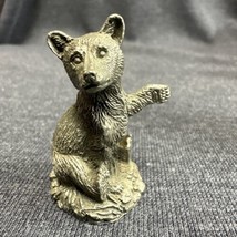 Franklin Mint Pewter Brown Black Bear Cub Animal Diorama Miniature Art F... - £6.98 GBP