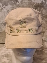 Walt Disney World Cloth Hat Cap Tan With Green Embroidery Distressed Gre... - $9.83