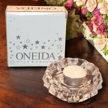 Oneida Crystal Star Bright 4 1/8&quot; Tealight with Candle-Made in Germany-Rare - $229.52 MXN