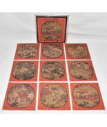 9pc Ancient Chinese Painting Coasters Ju-Pi T&#39;u Scroll of Ming Dynasty 1... - £21.98 GBP