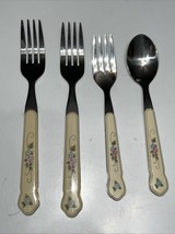 Vintage 4-Pfaltzgraff Tea Rose Stainless Flatware Replacement Forks Spoo... - $396.19 MXN