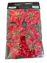Robert Stanley Red Glitter Poinsettia Table Scatters 3 In 6 Piece NEW - £6.95 GBP