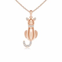 ANGARA Natural Diamond Pendant Necklace in 14K Gold (Grade-GVS2, 0.08 Ctw) - £408.40 GBP