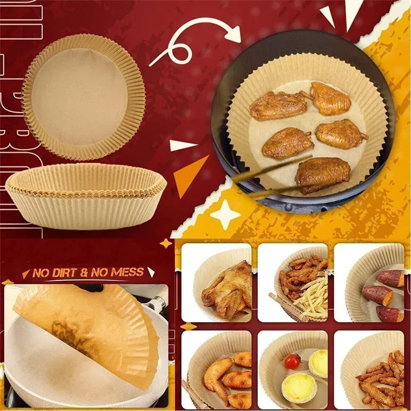 House Home 100PCS Air Fryer Disposable Paper Liner Airfryer Accessories Non-Stic - £22.35 GBP