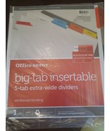 Office Depot Big-gab Insertable 5-tab Extra-wide Dividers - $15.72