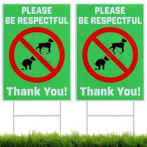 Muxyh No Dog Peeing/Pooping Sign 2 Pack, Please Be Respectful, Stop Dogs... - £32.41 GBP
