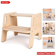 Eco-Friendly Wooden Step Stool for Kids, Ideal for Kitchen, Bathroom &amp; Bed - $74.20