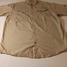 Columbia FM7130 Men's PFG Bonehead Short Sleeve Shirt Tan Fishing Measured Sz L image 10
