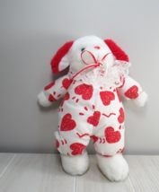 GAF plush white red heart puppy dog Valentine's Day Great American Fun - £11.81 GBP