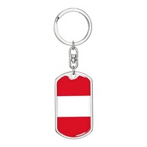 Peru Flag Swivel Keychain Dog Tag Stainless Steel or 18k Gold - £42.60 GBP