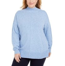 Karen Scott Womens Plus Light Blue Heather Mock Neck Sweater NWT CC14 - £19.57 GBP