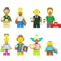 8Pcs The Simpsons Minifigures Arp Homer Kosti Flink Ralph Mini Building Blocks - £19.41 GBP