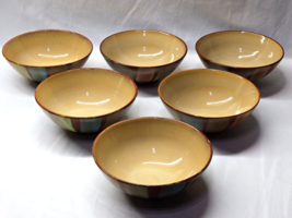 Sango 7.5&quot; Soup Cereal Salad Bowl Flair Brown 4836 - Set Of 6 - Dw &amp; Mw Safe - $31.47