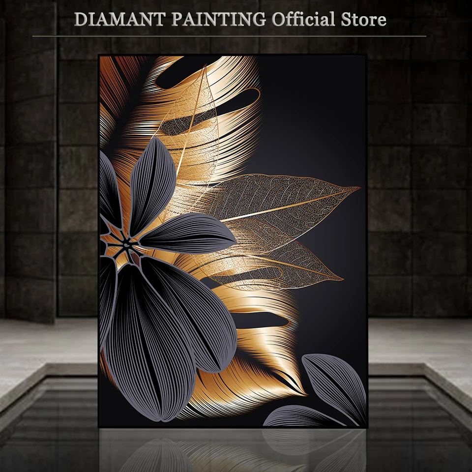 5D New Diamond Painting Golden Leaves Full Drill Embroidery Cross Stitch Kit - £10.66 GBP+