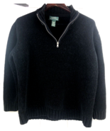 Ralph Lauren Women&#39;s Sweater Black Large 1/4 Zip Pullover RN-54050 CA-08349 - $11.69