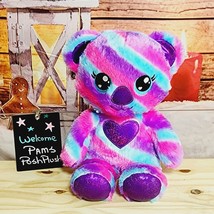 Build A Bear Heartables Kiki Panda Plush Safari Stripe  Pink Purple Blue... - £14.69 GBP